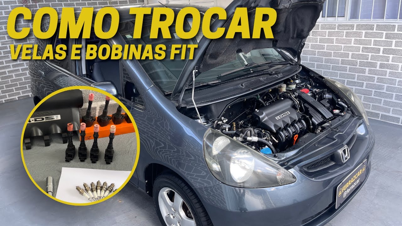 Como trocar velas e bobinas Honda Fit 03/04 ao 08 motor 1.4 8 velas 8 bob. 8v + link de compra