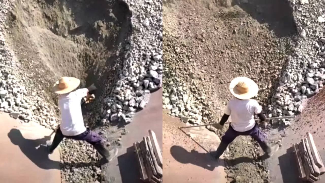 Barge unloads 3,000 tons of pebbles | Satisfactory video | Vlog of work on the barge