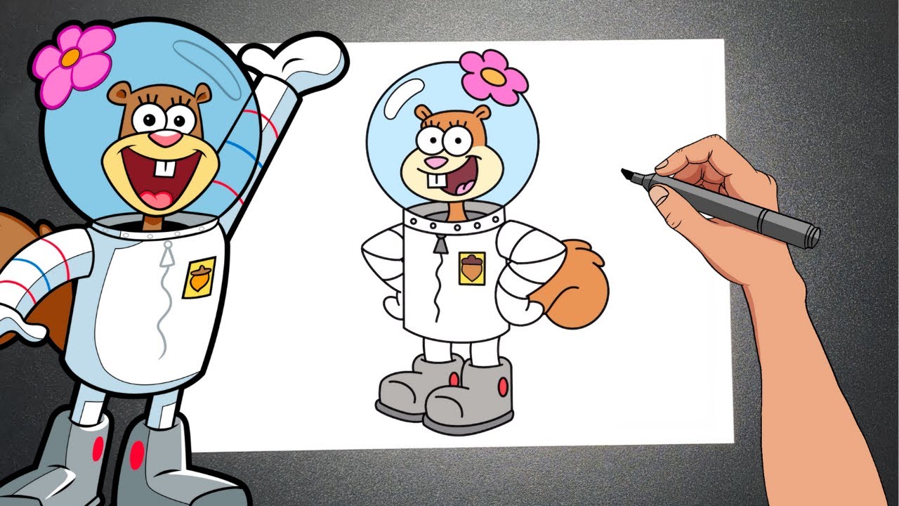 COMO DESENHAR A SANDY CHEEKS (Bob Esponja Calça Quadrada) - Passo a Passo Fácil