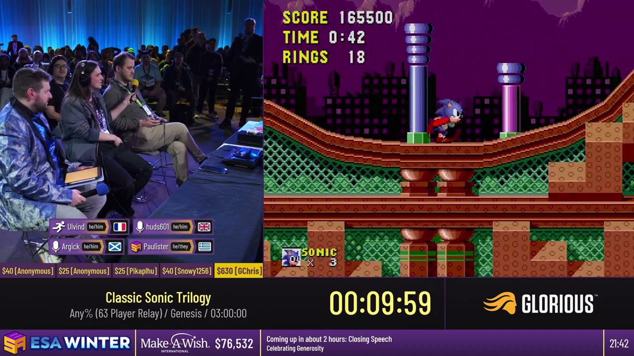 Classic Sonic Trilogy [Any% (63 Player Relay)] - #ESAWinter24