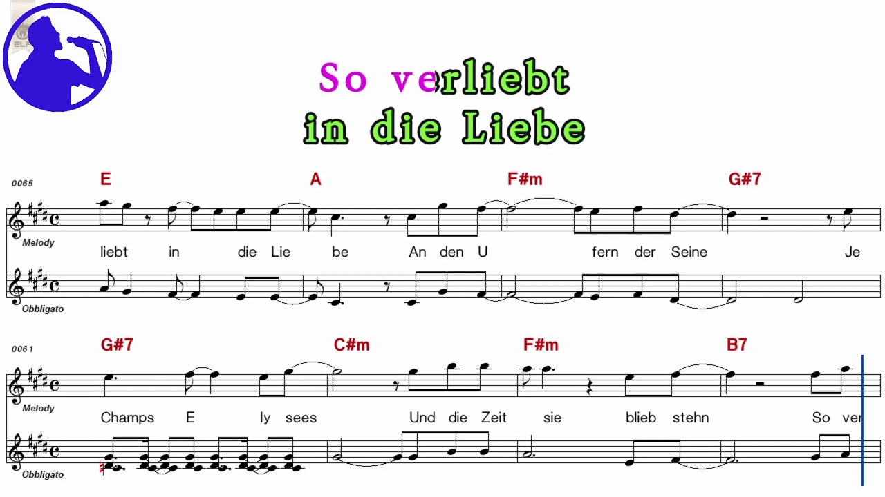 Wolkenfrei - Champs-Elysees karaoke version sheet music for players,chorus added(Ye karaoke)