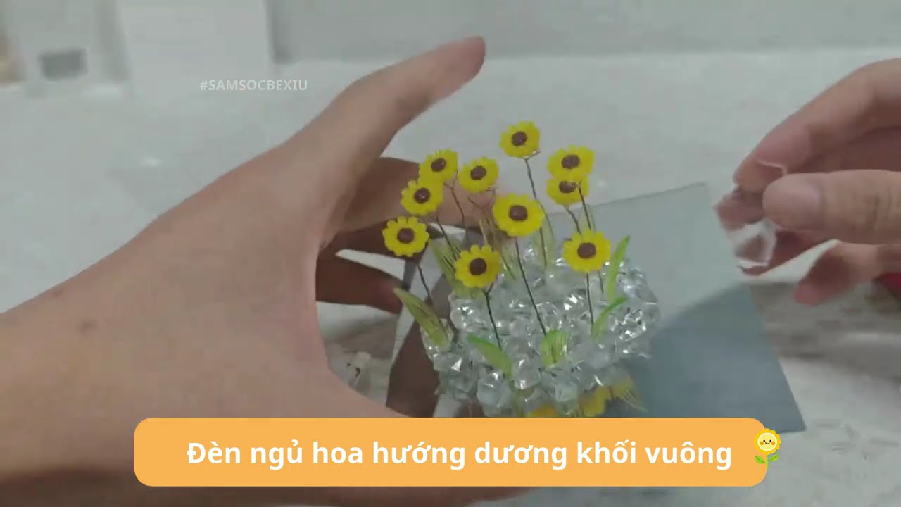 Hướng dẫn làm đèn gương hoa hướng dương hộp vuông khối rubik SAMSOCBEXIU