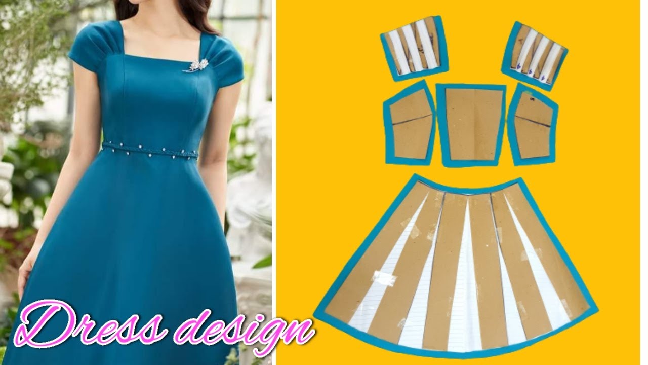 Thiết kế Đầm cúp ngực, vai rơi ly xếp cực đẹp |dress design |Sewing techniques tutorials |