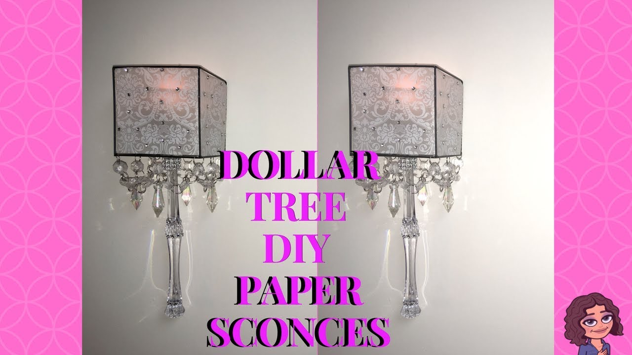DOLLAR TREE DIY GLAM CRYSTAL WALL SCONCES | VELLUM PAPER | PAPERY DECOR | CANDLE HOLDER