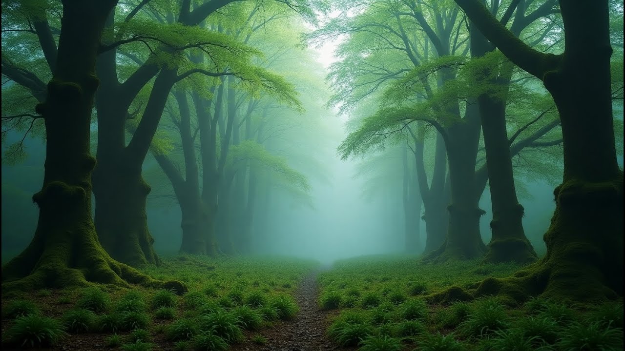 Foggy Forest Morning 🌲 | 1 Hour Relaxing Ambient Music