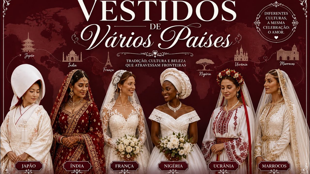 Vestidos lindos de noivas de vários países para todos os gostos 👰🏻‍♀️