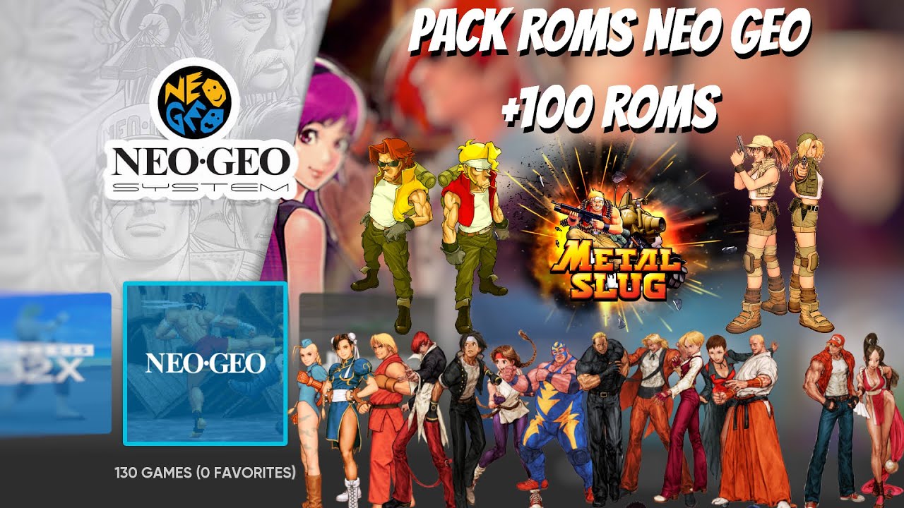 PACK ROMS NEO GEO |+100 ROMS| |RETROARCH, BATOCERA, RETROBAT, ANDROID ETC.|