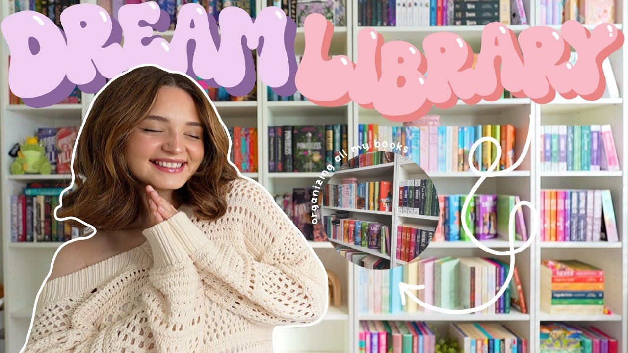 building + organizing my 🎀⭐️DREAM AT HOME LIBRARY⭐️🎀 library tour + showing you every book i own! 📚