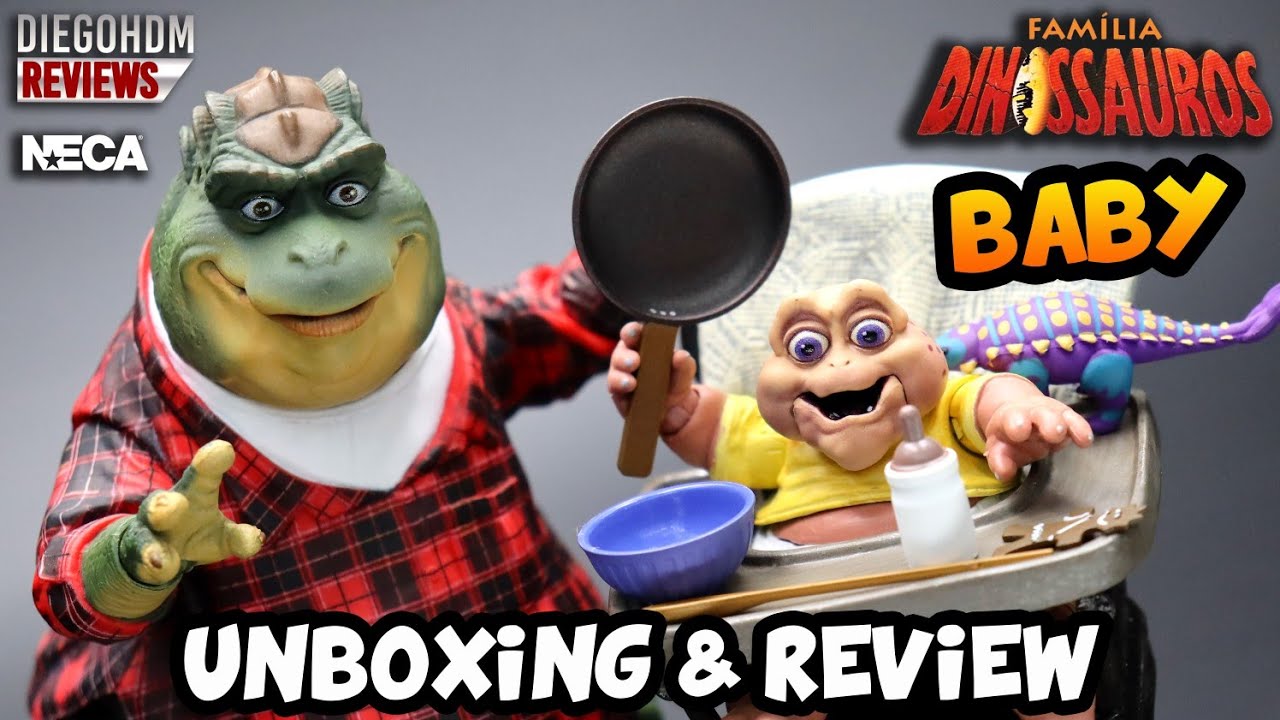 NECA Família Dinossauros BABY Sinclair Dinosaurs Unboxing e Review BR