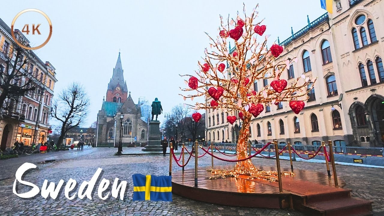 Cozy Stroll Through a Swedish Town  - Ambient Sounds Only