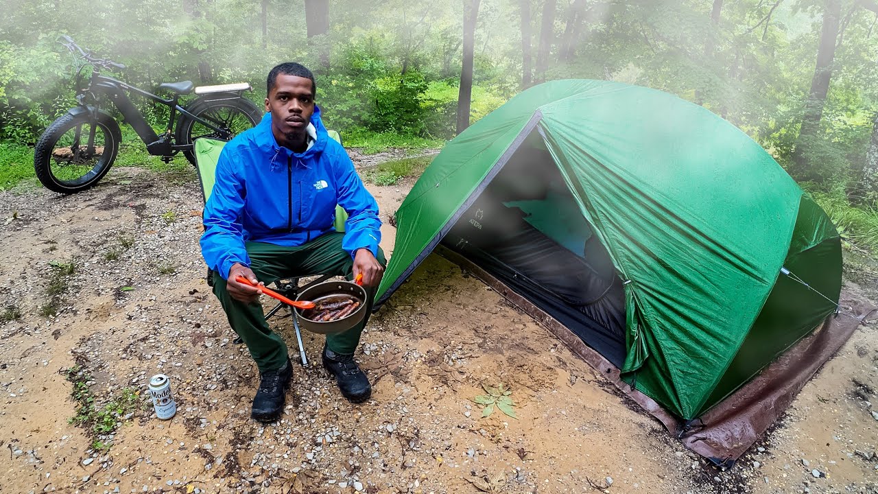 Solo Camping In The Rain On Memorial Day  + Fireworks !!