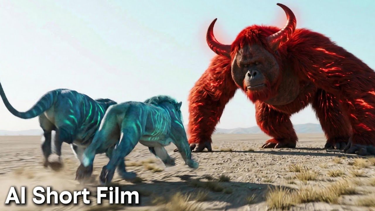 Simba & Shere Khan Na’vi vs King Louie Na’vi (Avatar-style) | AI Short Film