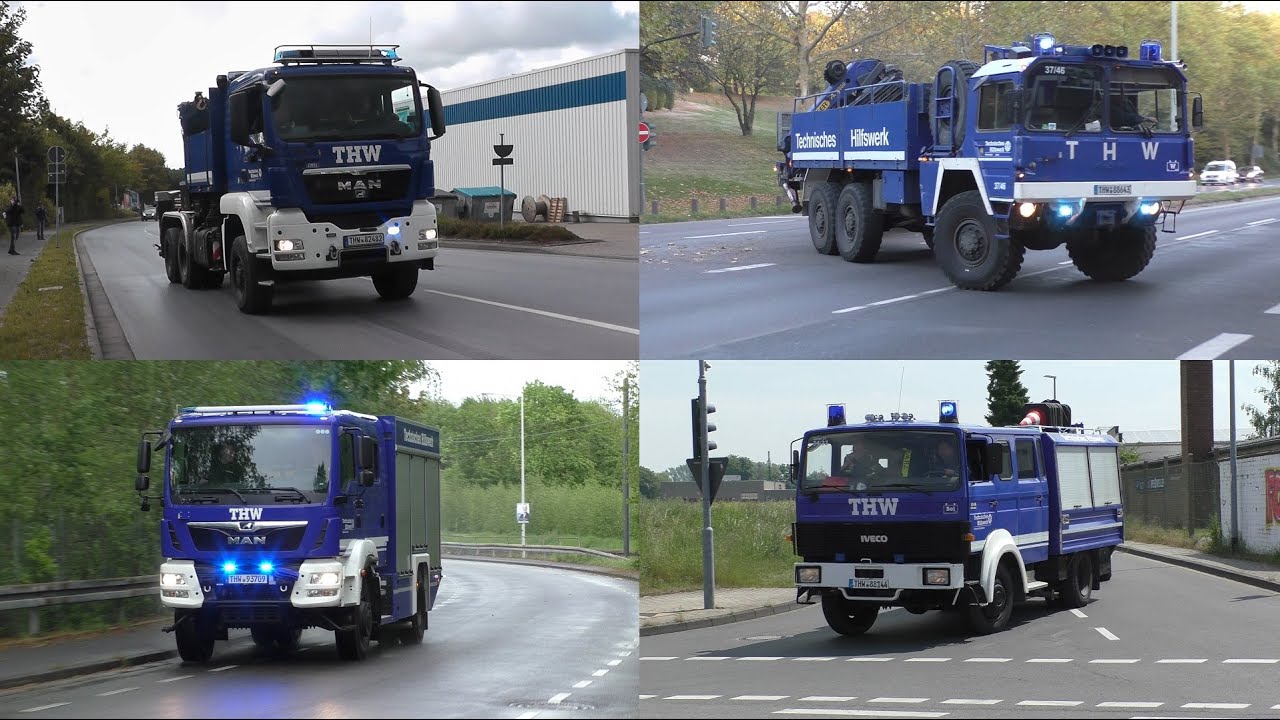 [Vom Brückenbaukran bis zum MAN KAT 1] Einsatzfahrten des THW in Nordrhein-Westfalen