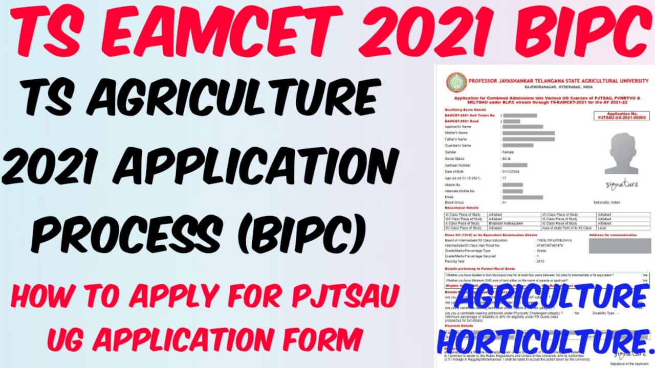 TS BSC AGRICULTURE 2021 APPLICATION PROCESS/HOW TO APPLY FOR PJTSAU UG APPLICATION FORM/CHECK IT NOW