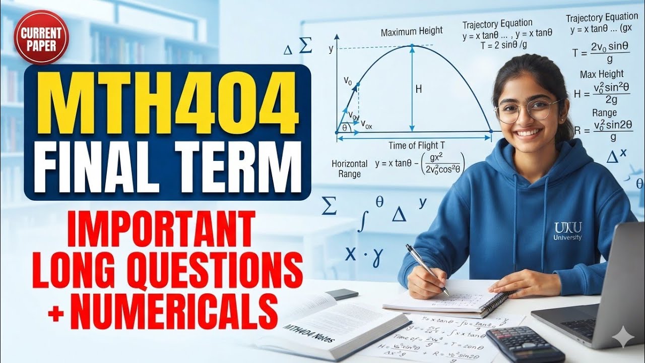 MTH404 Final Term Current Paper 2026 | Important Long Questions | VU Final Exam Preparation #mth404