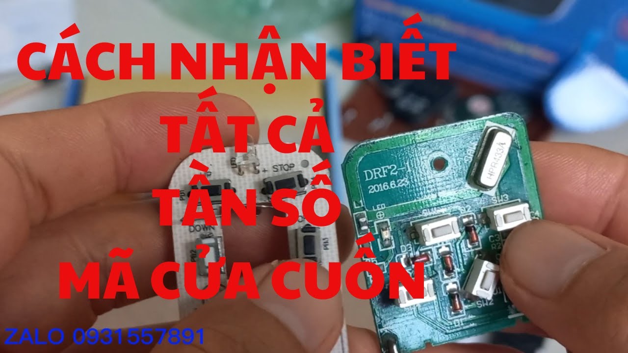 Cách xác định tần số remote tay điều khiển Motor cửa cuốn, Remote cửa cuốn mã gạt mã nhãy 433, 365