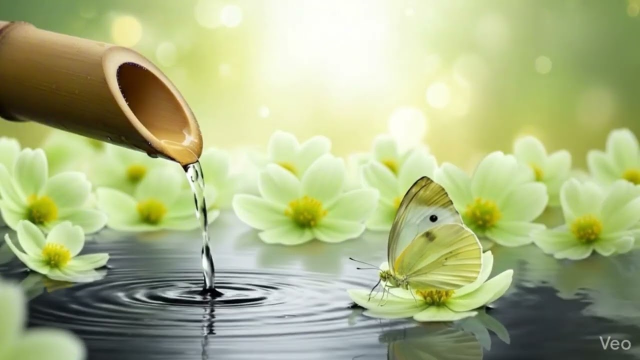 25 🍃 Gentle Bamboo Stream & Peaceful Piano🌙Relaxing Nature Music, Emotional Healing & Stress Relief💦