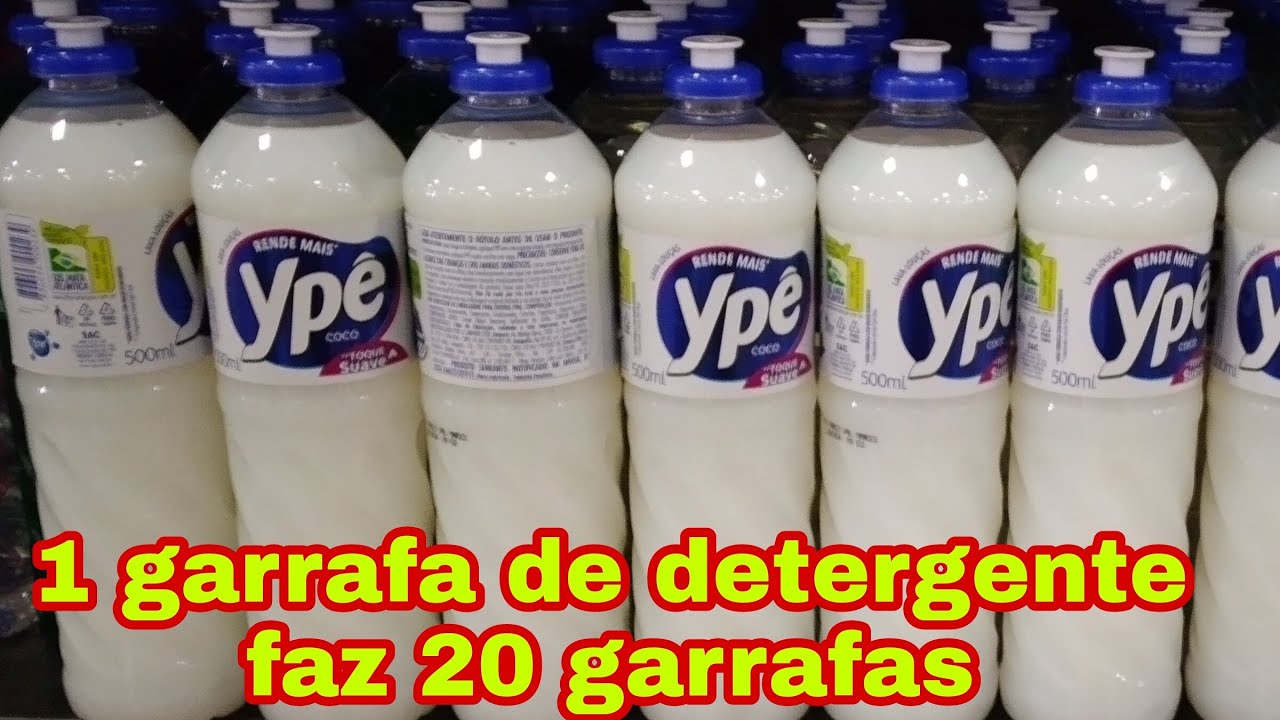 Uma garrafa de detergente faz 20 a 25 garrafas