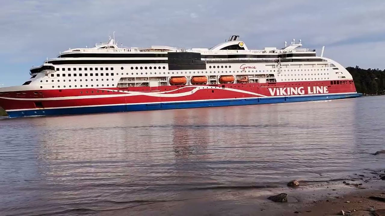 Viking Lines Grace Passing through Ruissalo Beach, Turku Finland