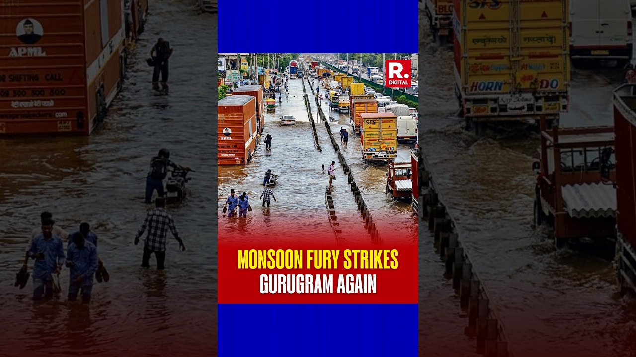 Heavy Rain Floods Gurugram: Visuals Show Severe Waterlogging on Sohna Road