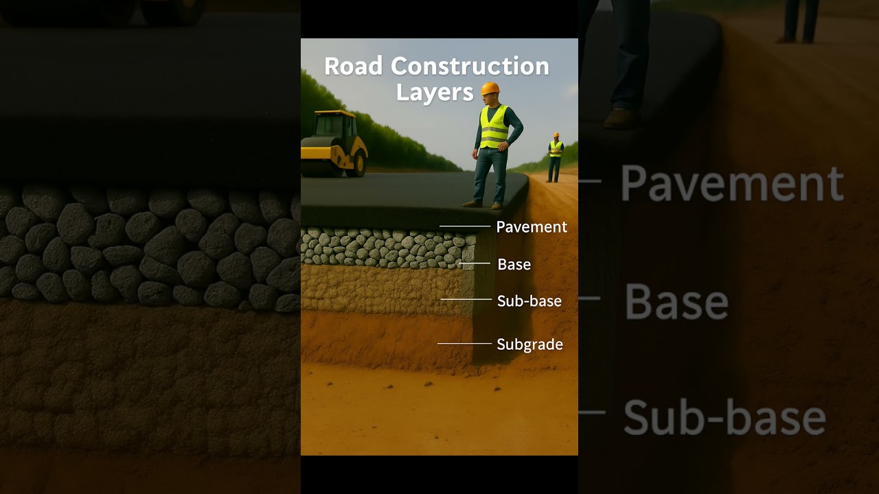 Road Construction Process Step by Step | Road Construction Layers | #Shorts #Building
