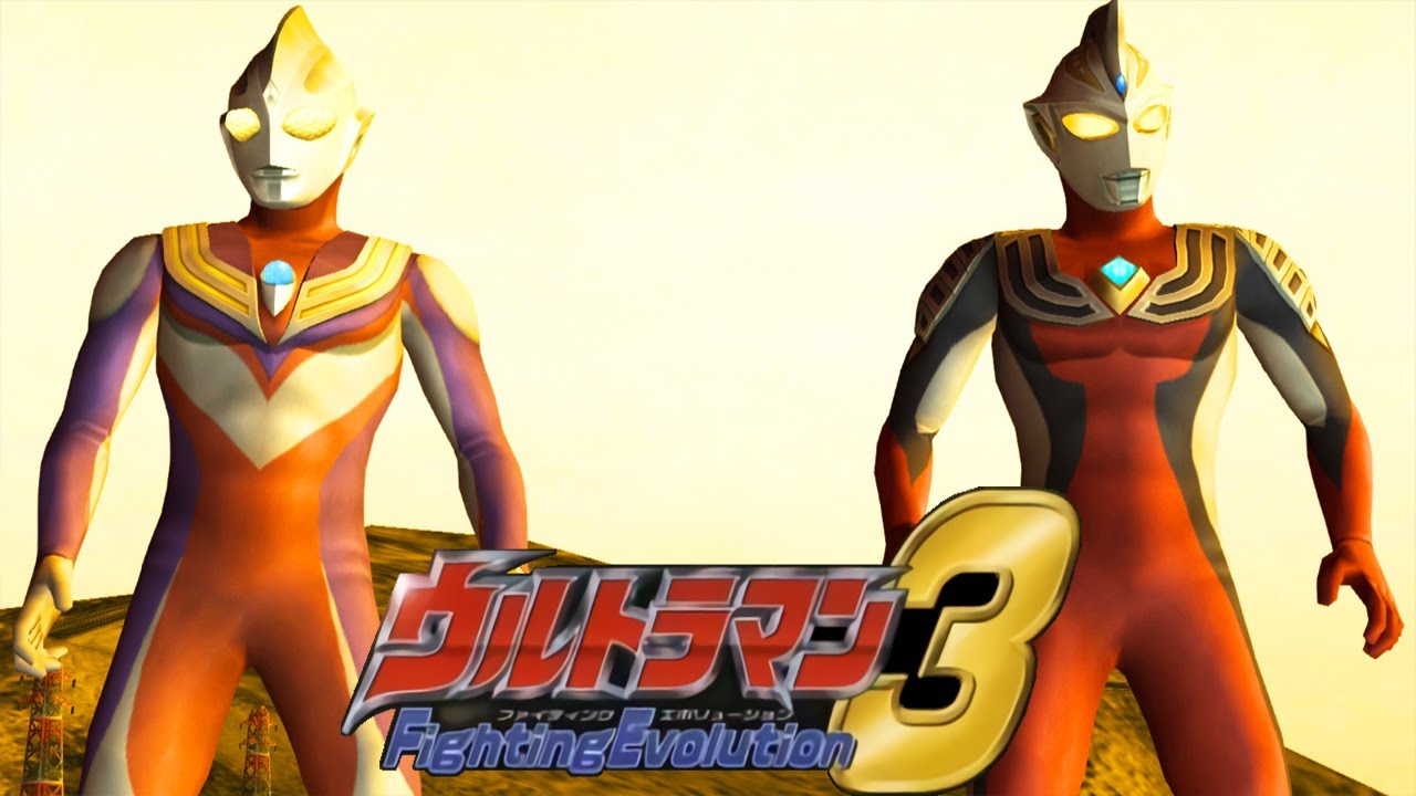 [PS2] Ultraman Fighting Evolution 3 - Tag Mode - Ultraman Tiga and Ultraman Justice (1080p 60FPS)
