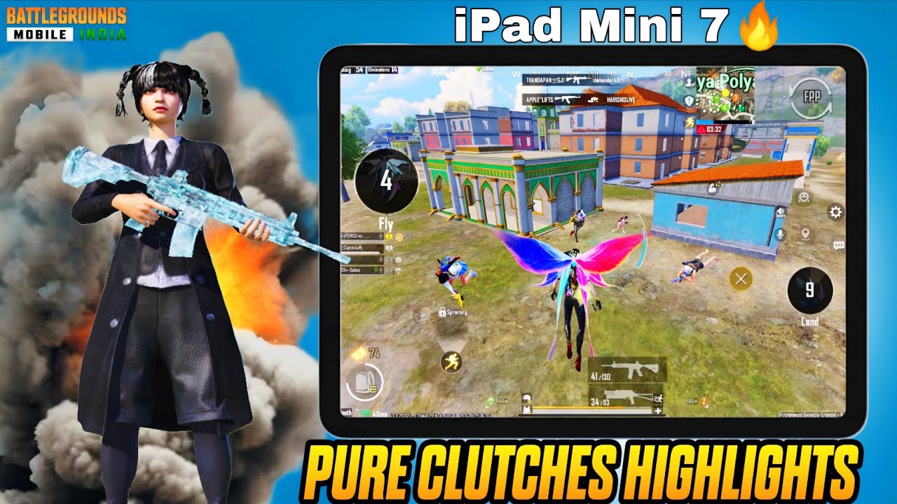 BGMI Pure Clutches 🔥| iPad Mini 7 PUBG/BGMI 60 FPS Gameplay Test ✅ #bgmigameplay 