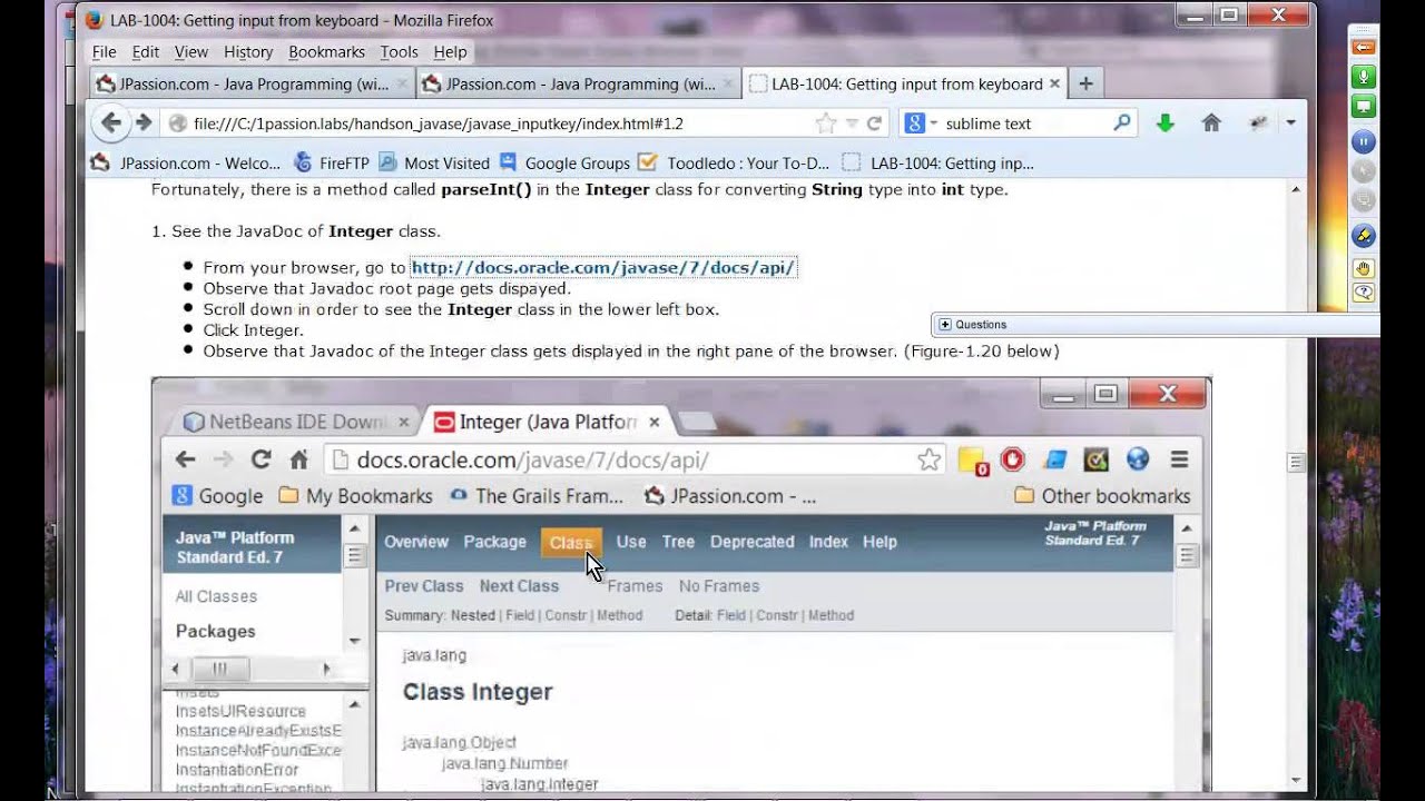 Java Programming: Input key (from JPassion.com)