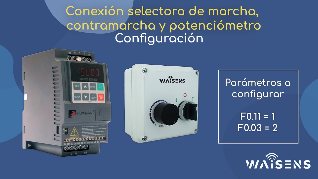 PI150 - Conexión de selectora marcha, parada, contramarcha y potenciómetro