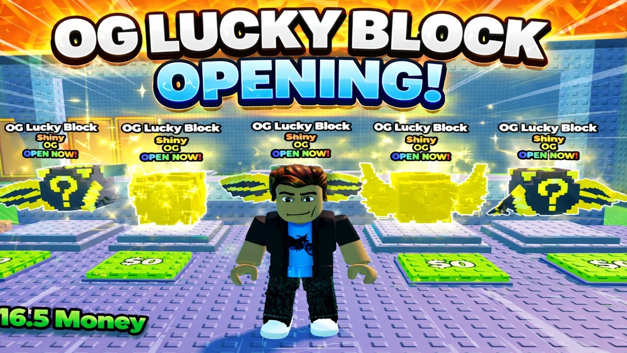 NOOB Opens 10 OG Lucky Block in Roblox Escape Waves For Lucky Blocks!