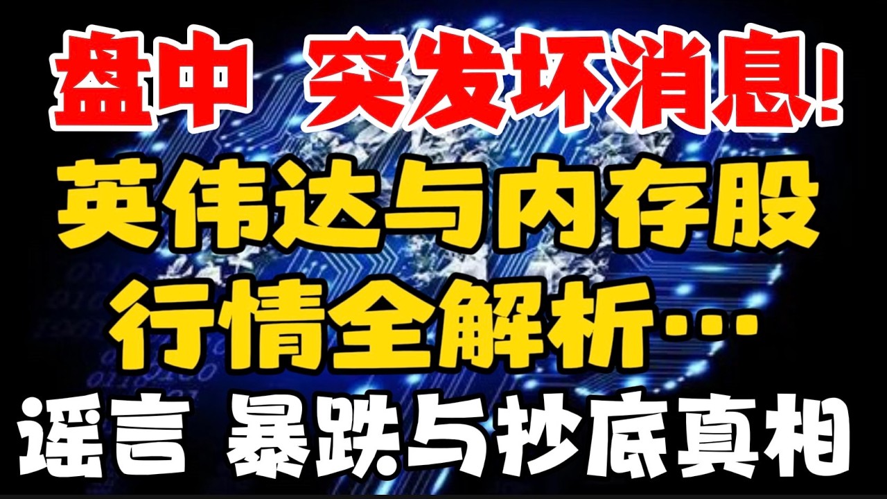 盘中，突发坏消息！英伟达与内存股行情全解析：谣言、暴跌与抄底真相！