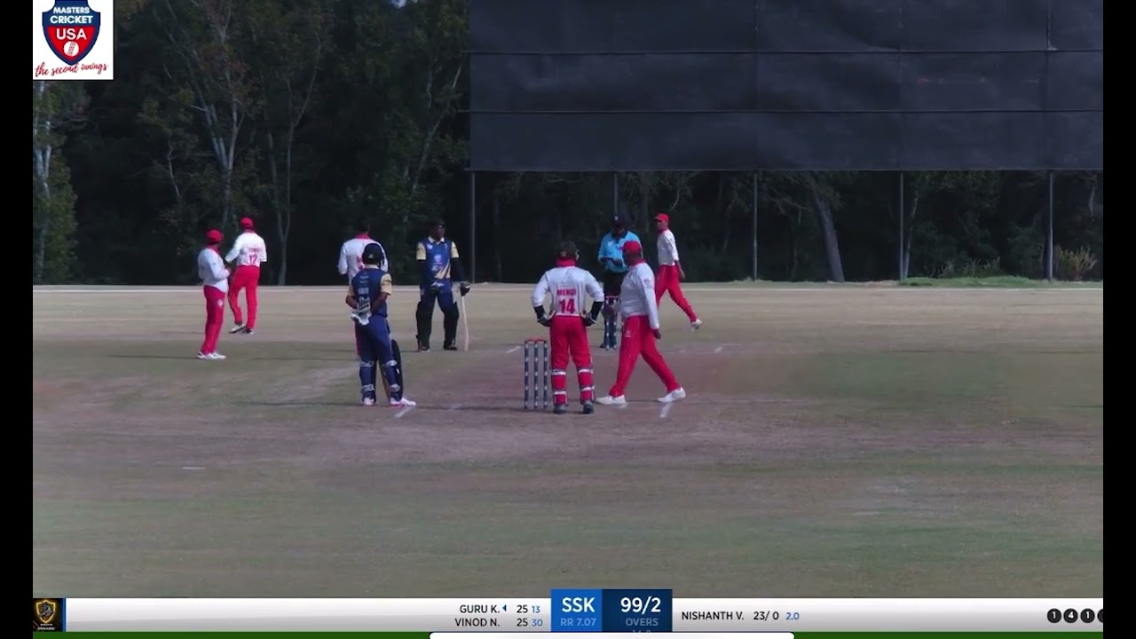 Masters USA Cricket Nationals O40 - Guru (south strikers) 50 against Central Cardinals,