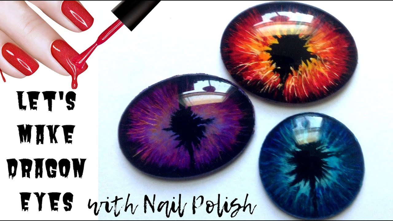 DIY Glass Dragon(Reptile) Eyes with Nail Polish/Making Cabochon Dragon Eyes/Sponsored by NJ Yarn Art