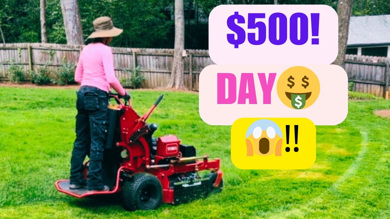 Young Girl makes $500 In A Day Mowing Lawns😱🤑