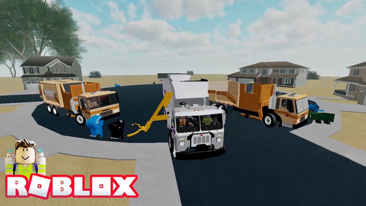 Roblox Garbage truck Game, A day in the life of a garbage truck crew, working to pick up the trash