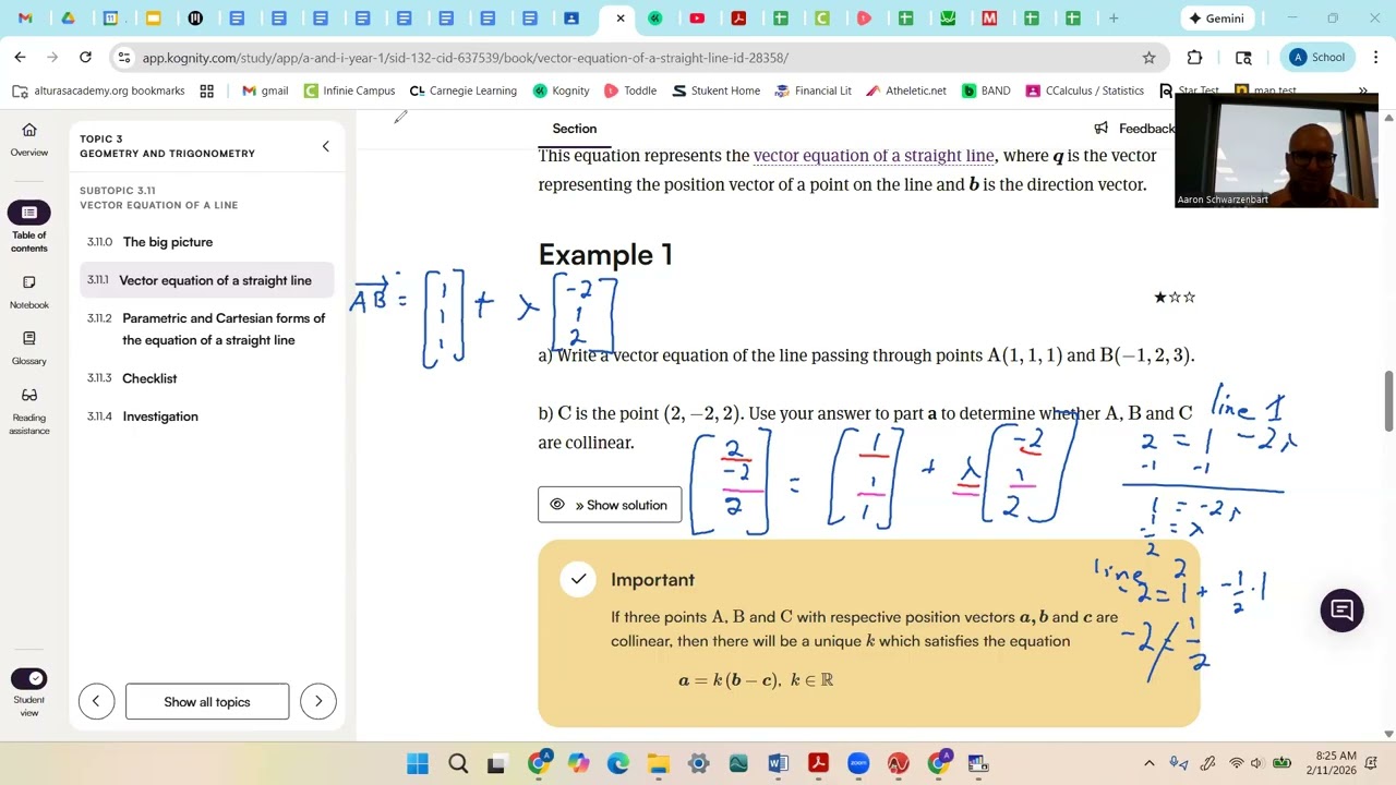 A & I 3.11 Vector Equations for a Line