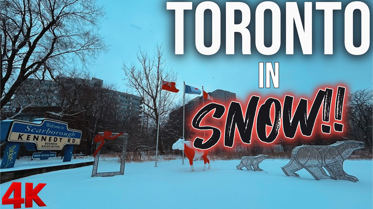 Toronto during a Snow Squall | 4K walk near 401 Highway | Kennedy Road-Scarborough | Subscribe!!