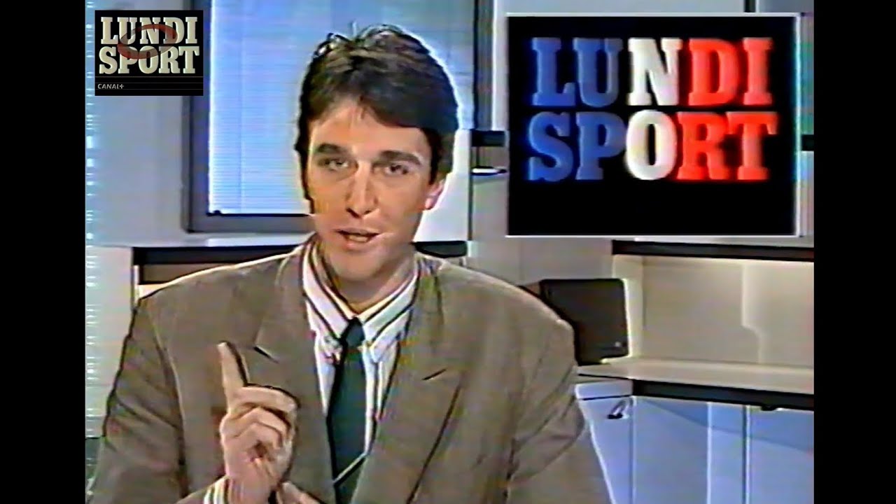CANAL+ Bandes annonces Cinéma, Lundi Sport, extrait, présenté par Thierry Dugeon, 16 avril 1990
