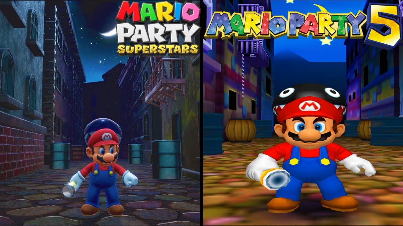 Comparison of Night-Light Fright in Mario Party (2003-2021)