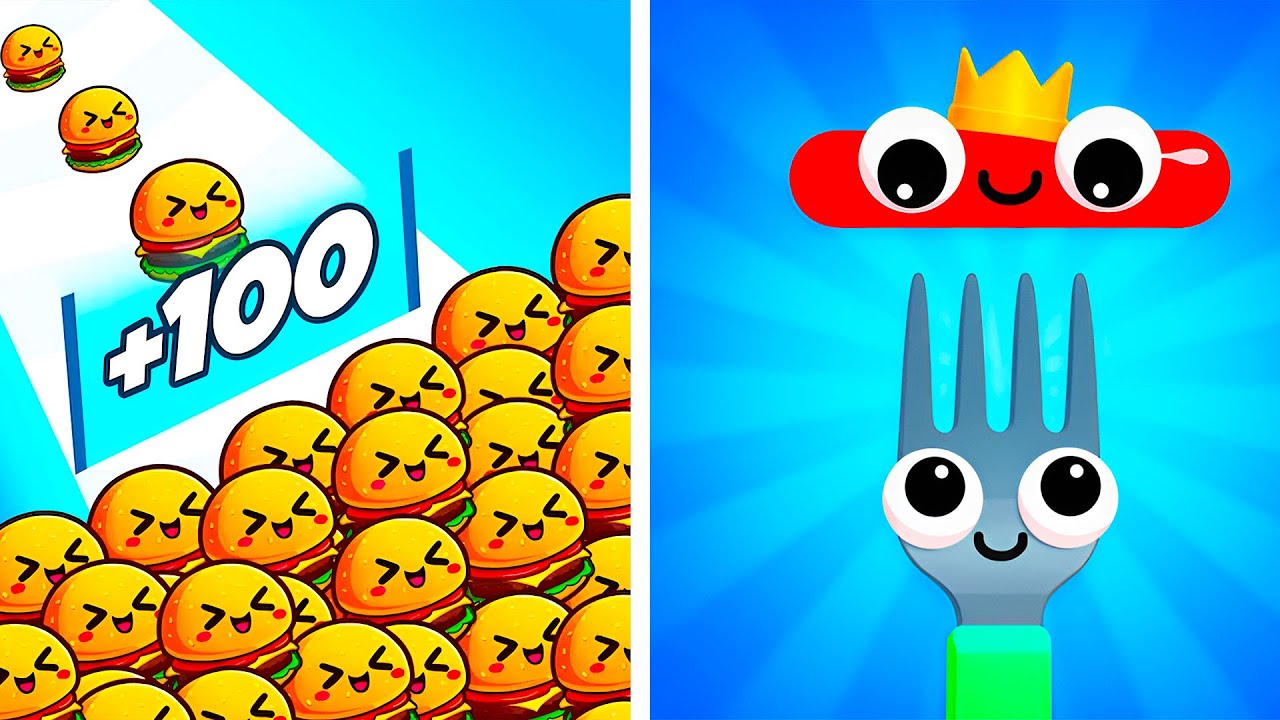 Food Run VS Fork N Sausage 🍔🍴 All Levels Max Update Walkthrough Mobile NEW Gameplay F6RX