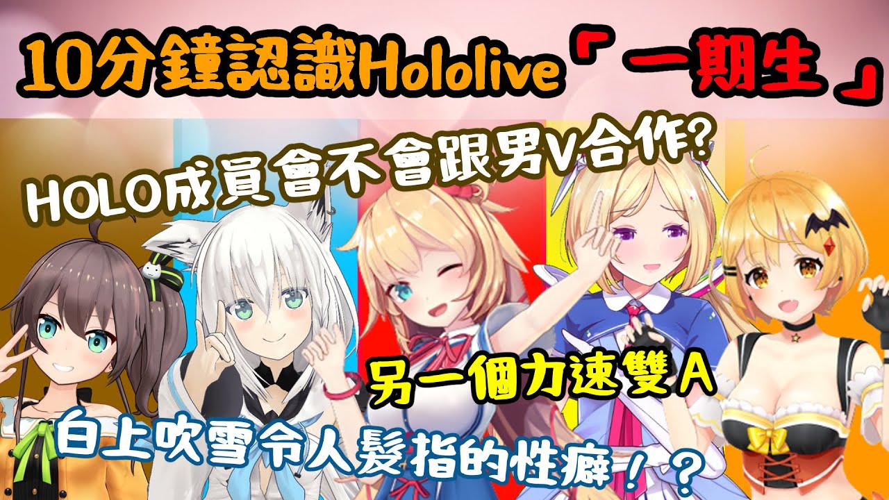【Hololive】10分鐘帶你簡略認識Hololive「一期生」| 內付各Holo成員的健身環拉壓數據比較 | 原點origin 【夜空梅露/亞綺·羅森塔爾/夏色祭/白上吹雪/赤井心】