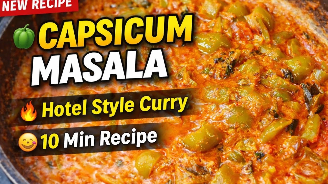 Hotel Style Capsicum 🫑Masala Curry | Easy Capsicum Gravy Recipe inTelugu @OurHappyTrioAVSLife  