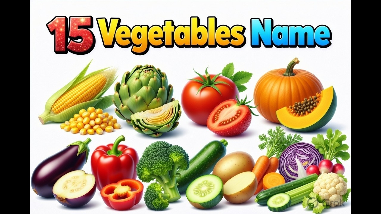 15 सब्ज़ियों के नाम सीखें | 15 Vegetable Name English in Hindi | Vegetables Name & Pictures