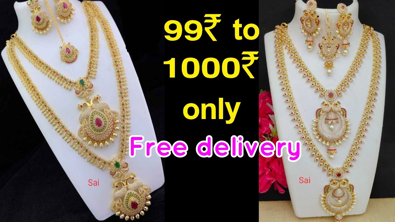 Latest jewelry designs 2020 / cz stones jewelry at low price / latest jewelry under 1000 rupees 2020