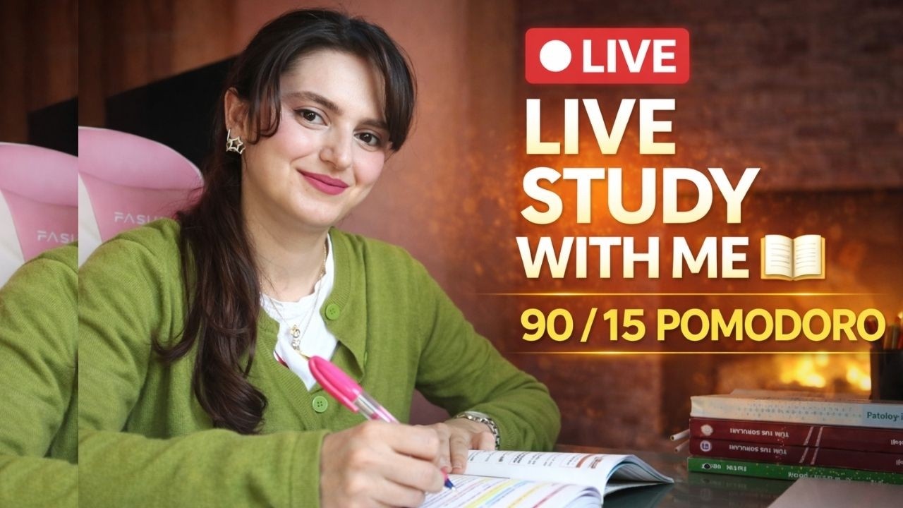 🔴 LIVE Study With Me | 90/15 Pomodoro | Medical Doctor 📚 ağustosa kadar birlikte 8 saat çalışalım
