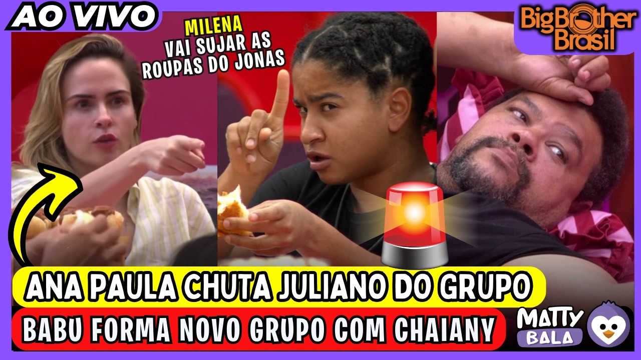 🟣 MILENA vai SUJAR as roupas do JONAS / JULIANO entra pro grupo do BABU / BBB 26 AO VIVO #bbb #BBB26