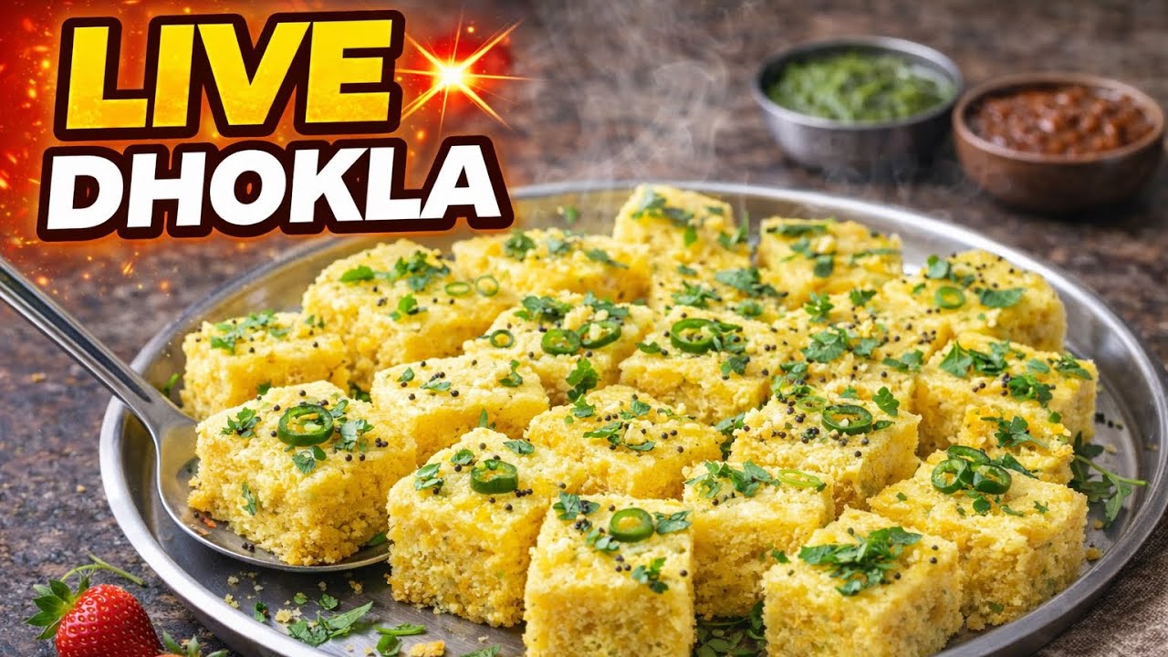 Live Dhokla Recipe | 10 Min Mein Super Soft Dhokla Soft & Fluffy Live Dhokla in One Try 🌿🍽️😋😋	
