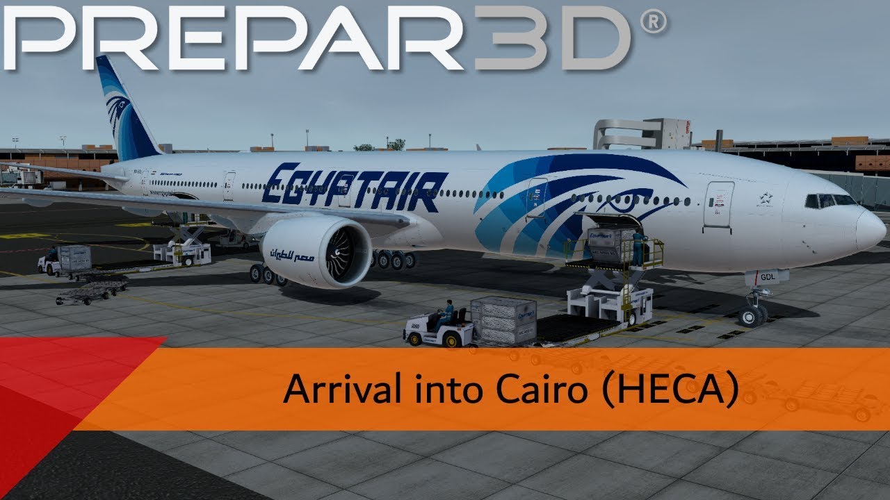 P3D V4.4 - EgyptAir 777-300ER - Arrival into Cairo (HECA)