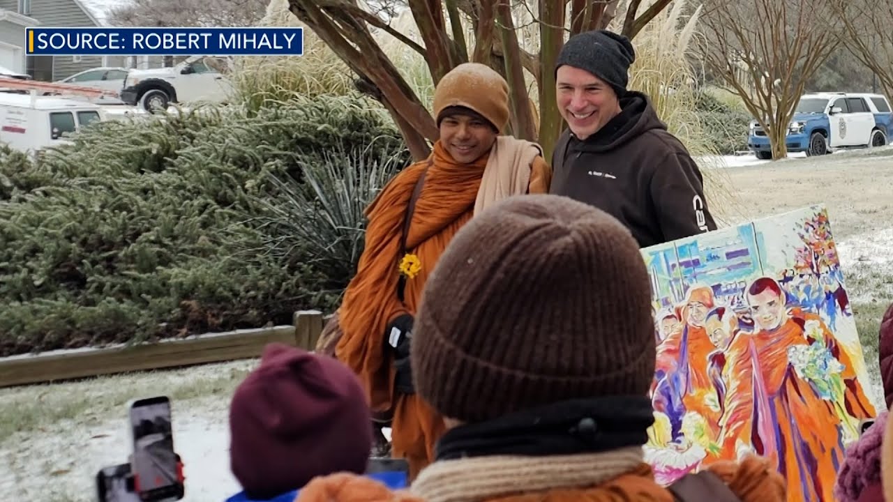 Durham artist inspired by monks creates painting to commemorate 'Walk for Peace'