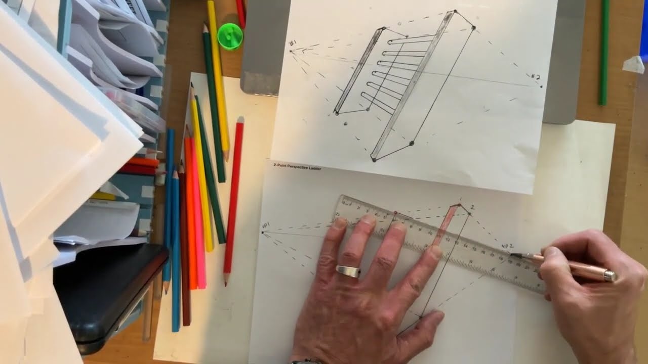 Ladder in 2 point perspective full video
